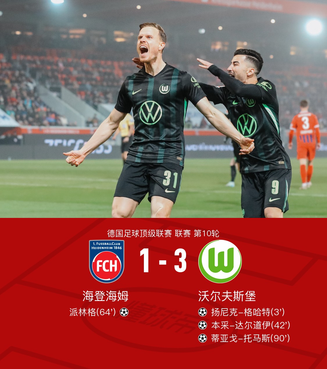 霍芬海姆客场击败汉堡,实力得到证实 霍芬海姆客场击败汉堡,实力得到证实